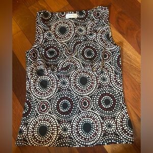 Tahari Womens sz 12P Arthur S Levine multicolored sleeveless vneck Geometric